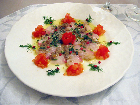白身魚の温製カルパッチョ